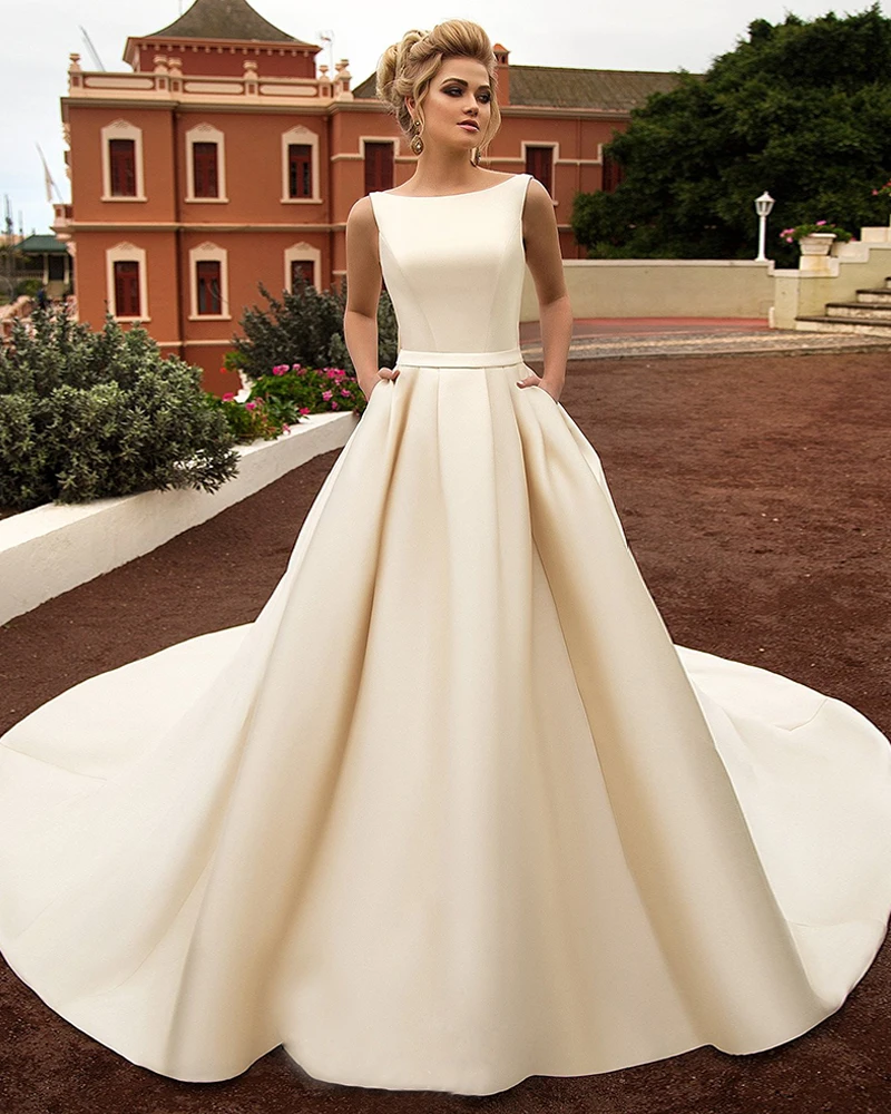 Vestido de Novia Satin Wedding Dress Off Shoulder Robe de Mariee Backless Simple Hochzeitskleid Luxury Gelinlik Bridal Gown
Vestido de Novia Satin Wedding Dress Off Shoulder Robe de Mariee Backless Simple Hochzeitskleid Luxury Gelinlik Bridal Gown