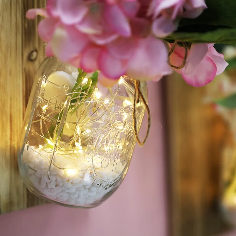 

Jar with LED Fairy String Lights Handcrafted Hanging Wall Lamp Decor Wall Light for Living Room Resturant Luminous products