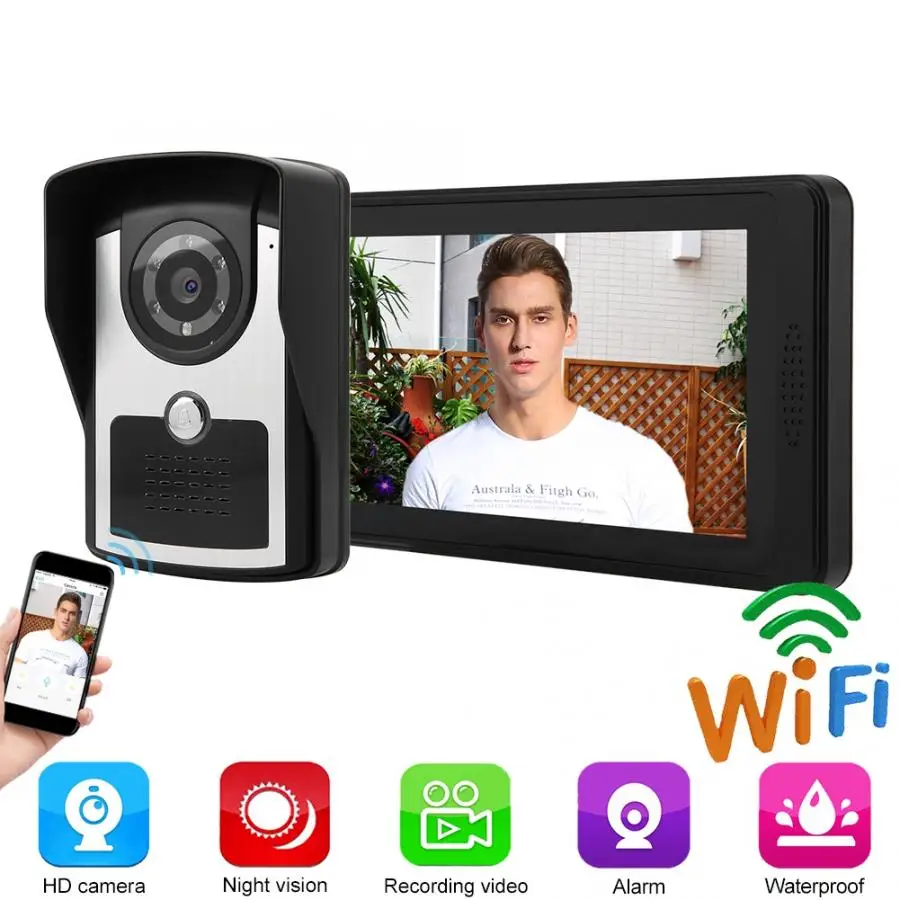 7 Inches LCD Wired Video Door Phone Intercom Doorbell App Remote Unlocking Video Recording AU/UK/EU/US Plug
7 Inches LCD Wired Video Door Phone Intercom Doorbell App Remote Unlocking Video Recording AU/UK/EU/US Plug