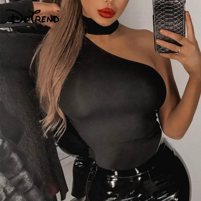 Slope Neckline Halter Bodycon Body Top Women Single Long Sleeve Sexy Bodysuits Femme Skinny Button Rompers Party Outfits 2019
Slope Neckline Halter Bodycon Body Top Women Single Long Sleeve Sexy Bodysuits Femme Skinny Button Rompers Party Outfits 2019