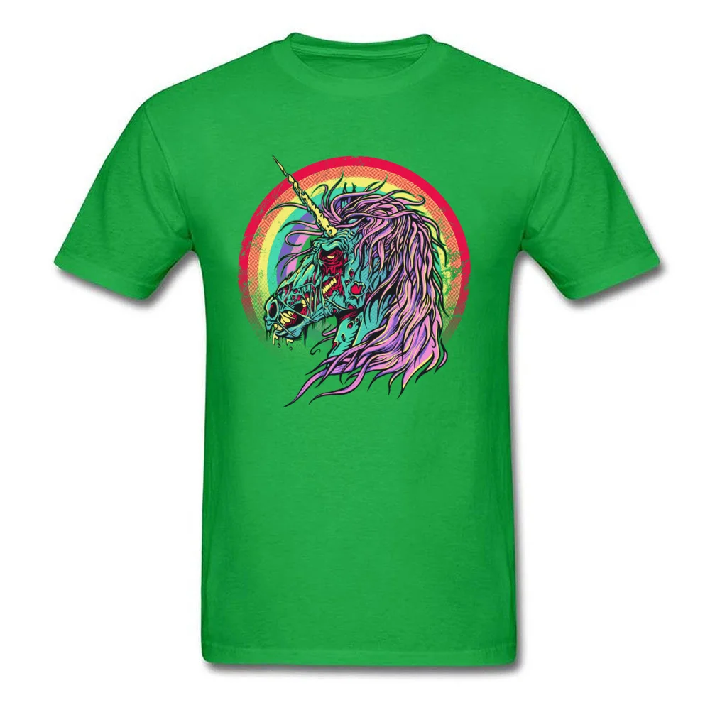 Plain Men's T Shirt Zombie Unicorn Family T Shirts All Cotton Short Sleeve Normal Sweatshirts Round Neck Wholesale Zombie Unicorn green