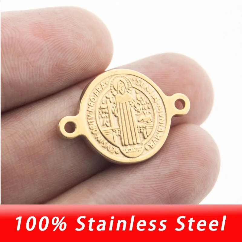Stainless Steel Gold/Silver 1/2/3 Loop Holes Saint Benedict Medal Cross Pendant DIY Charm For Bracelet Necklace Wholesale 10pcs
Stainless Steel Gold/Silver 1/2/3 Loop Holes Saint Benedict Medal Cross Pendant DIY Charm For Bracelet Necklace Wholesale 10pcs