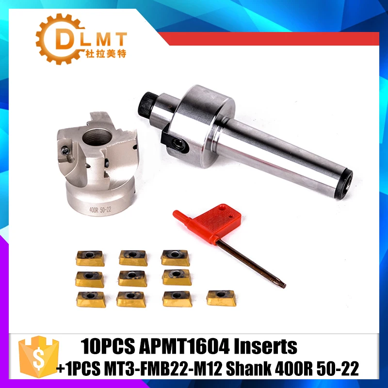 1PCS MT3-FMB22-M12 Face Milling CNC Cutter 400R 50-22 Durable Shank + 10pcs APMT1604 Inserts
1PCS MT3-FMB22-M12 Face Milling CNC Cutter 400R 50-22 Durable Shank + 10pcs APMT1604 Inserts