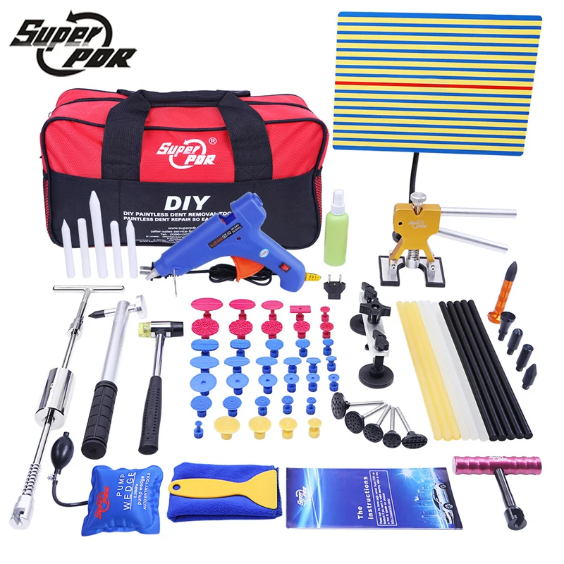 Super PDR Tools Set Paintless Dent Repair Car Dent Removal Reflector Board dent puller Slide Hammer glue gun Hail Removal tools
Super PDR Tools Set Paintless Dent Repair Car Dent Removal Reflector Board dent puller Slide Hammer glue gun Hail Removal tools