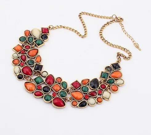 New Popular Multicolor Big Pendant Clavicle Chain Necklace Women's Delicate Banquet Jewelry
New Popular Multicolor Big Pendant Clavicle Chain Necklace Women's Delicate Banquet Jewelry