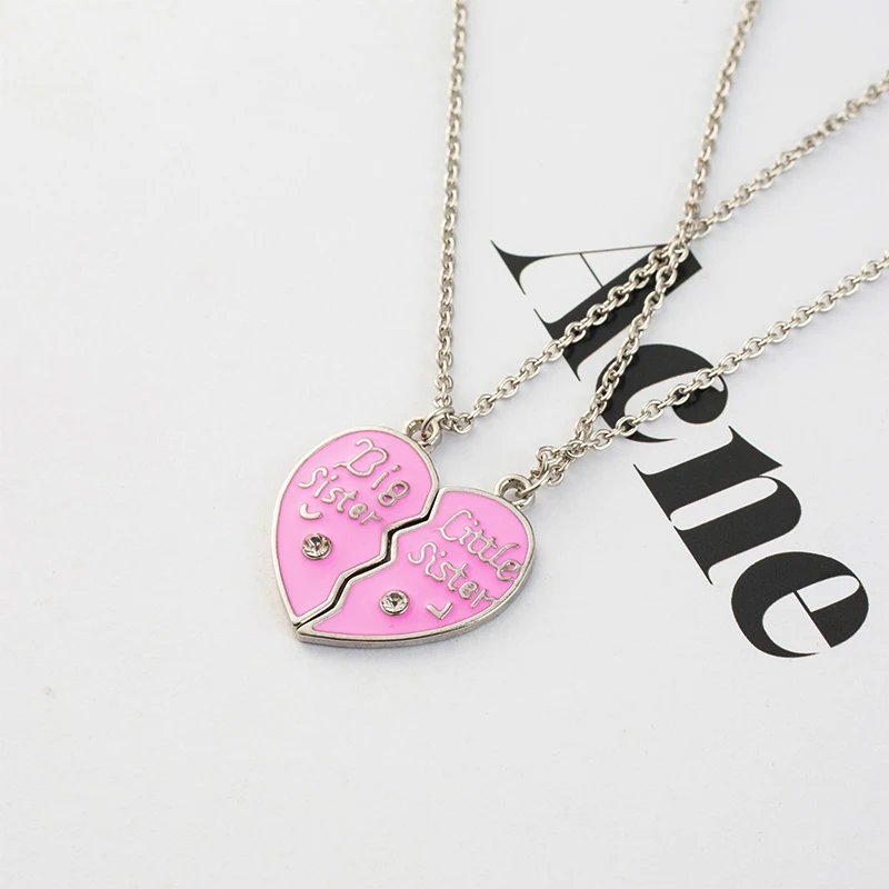 BFF series jewelry Fashion Sister necklace Pink heart puzzle Bis Sister & Little Sister Pendant necklaces Friends Gifts
BFF series jewelry Fashion Sister necklace Pink heart puzzle Bis Sister & Little Sister Pendant necklaces Friends Gifts