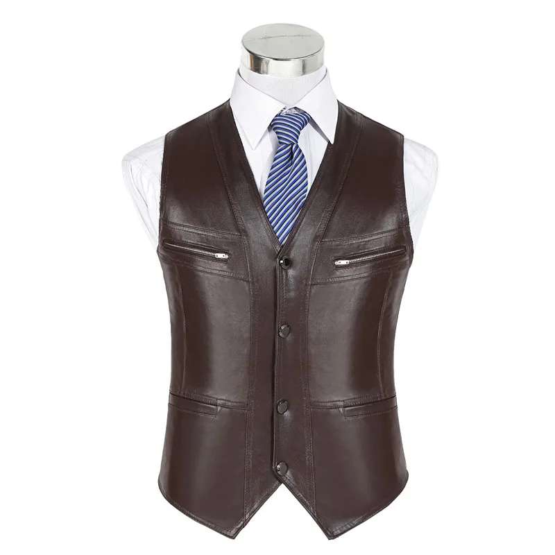 autumn of 2019 leather vest male vest Sheep leather vest cultivate one's morality leisure vest
autumn of 2019 leather vest male vest Sheep leather vest cultivate one's morality leisure vest