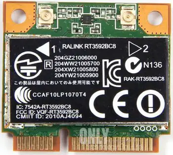 RALINK Rt3592 rt3592bc8 Dual band 300Mbps Wifi half Mini PCI-E Wireless-N Card SPS: 630813-001 For hp 4230s 4430s 4530s 4730s
RALINK Rt3592 rt3592bc8 Dual band 300Mbps Wifi half Mini PCI-E Wireless-N Card SPS: 630813-001 For hp 4230s 4430s 4530s 4730s