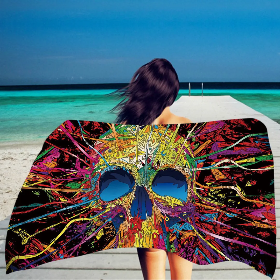 Rectangular print beautiful skull colorful beach towel new microfiber no fading creative and special gifts Home Textile
Rectangular print beautiful skull colorful beach towel new microfiber no fading creative and special gifts Home Textile