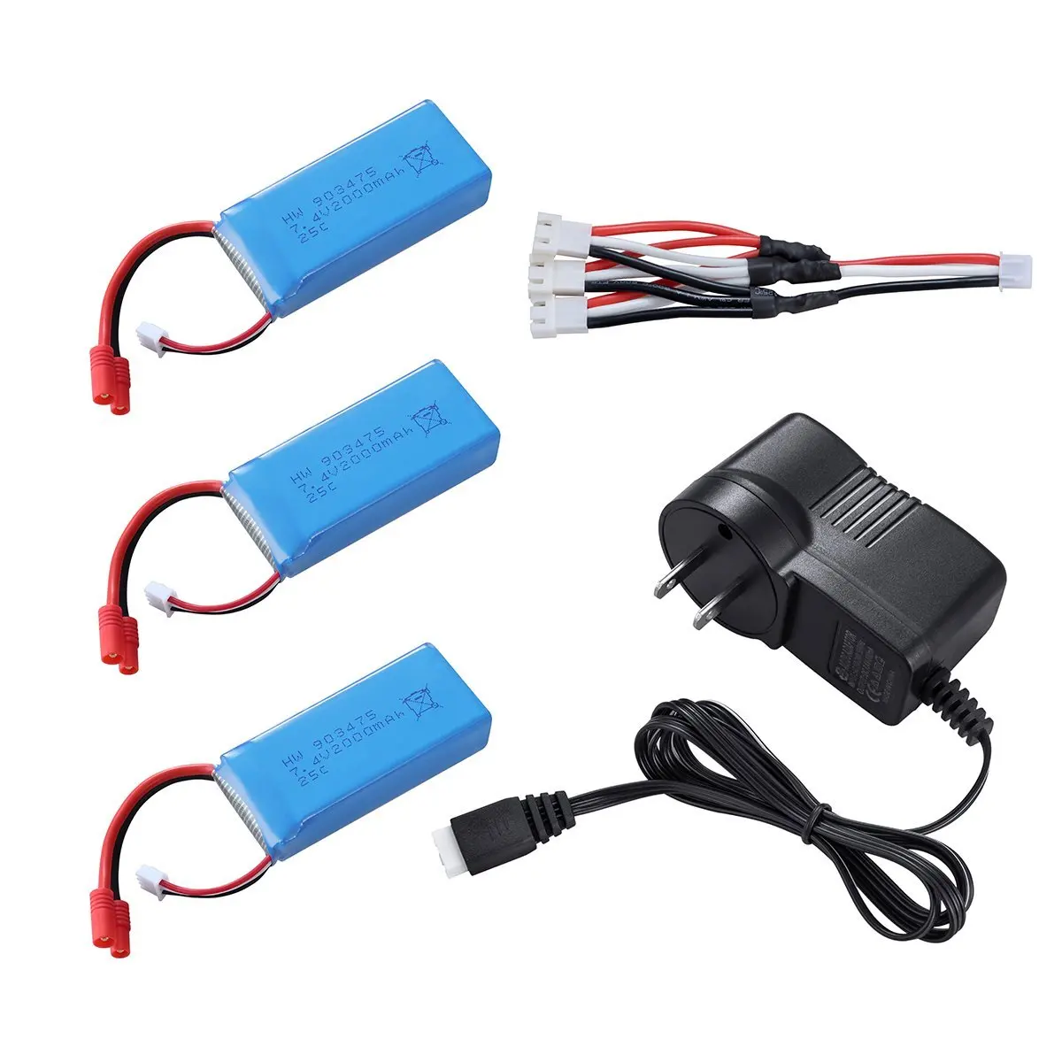 3PCS 2S 7.4V 2000mah Battery Banana Plug for Drone Syma X8C X8W X8G RC Quadcopter with AC Charger and 3in1 Cable 3PCS 2S 7.4V 2000mah Battery Banana Plug for Drone Syma X8C X8W X8G RC Quadcopter with AC Charger and 3in1 Cable<br><br>Aliexpress