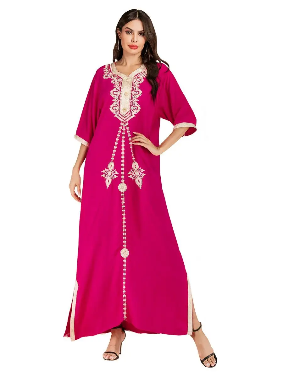 Summer Women Embroidery Long Dress Muslim Abaya Kaftan Islamic Caftan Robe Gown Plus Size Ethnic Arab Dresses Loose Vintage New
Summer Women Embroidery Long Dress Muslim Abaya Kaftan Islamic Caftan Robe Gown Plus Size Ethnic Arab Dresses Loose Vintage New