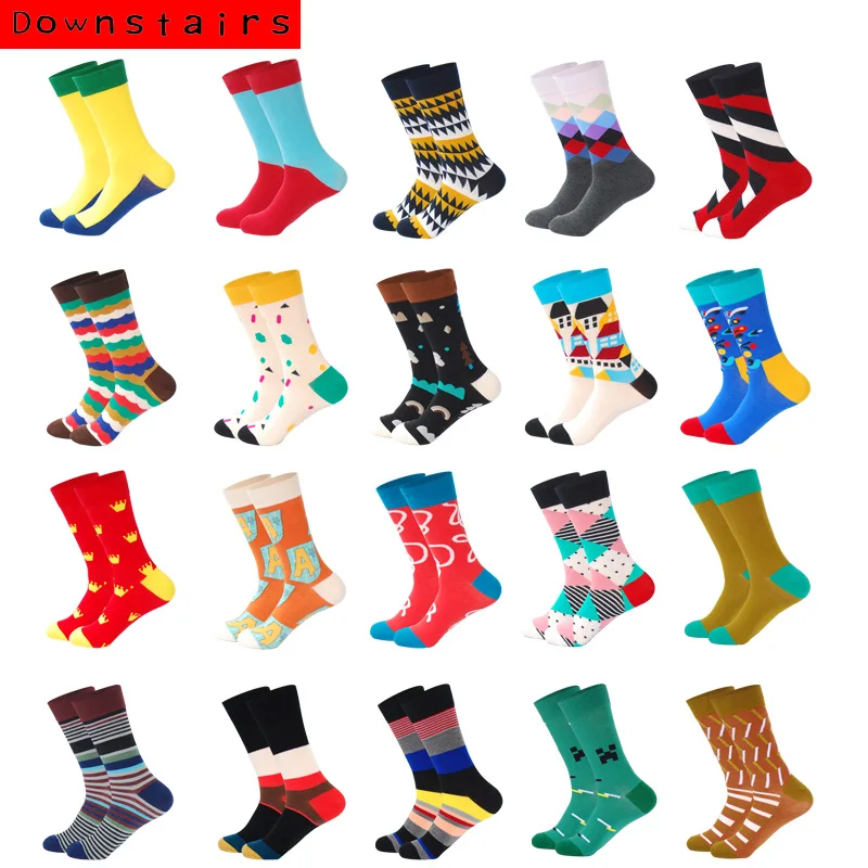 Downstairs Novelty Men Socks 21 Color Men Hip Hop Funny Brand Designer Yellow Red Bule British Style Crew Happy Calcetines
Downstairs Novelty Men Socks 21 Color Men Hip Hop Funny Brand Designer Yellow Red Bule British Style Crew Happy Calcetines