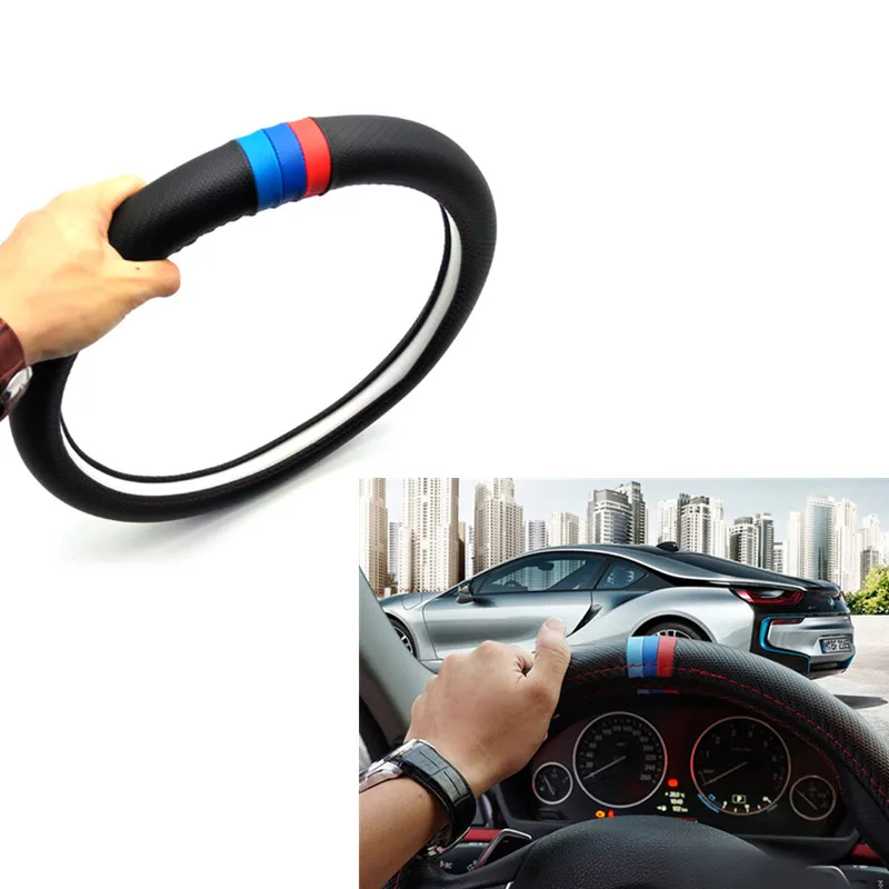 Car-Styling Tricolor Carbon Fiber Leather PU Steering Wheel Cover For BMW E30 E34 E36 E39 E46 X5 E53 E60 E61 E70 E90 E92 X1 X3
Car-Styling Tricolor Carbon Fiber Leather PU Steering Wheel Cover For BMW E30 E34 E36 E39 E46 X5 E53 E60 E61 E70 E90 E92 X1 X3
