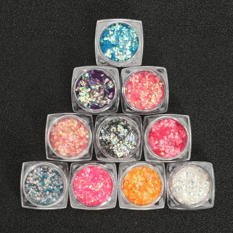 10pcs 2g Shining Fish Scale Nail Sequins Mermaid Hexagon Glitter Sheets Paillette Nail Art Tips DIY 3D Manicure Decorations
10pcs 2g Shining Fish Scale Nail Sequins Mermaid Hexagon Glitter Sheets Paillette Nail Art Tips DIY 3D Manicure Decorations