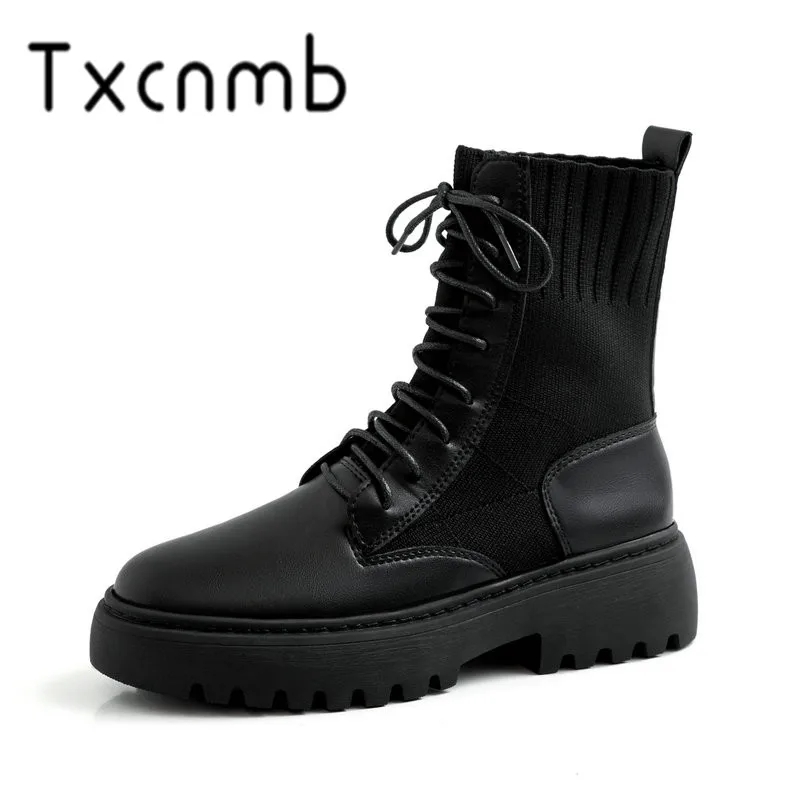 TXCNMB Fashion Boots Women Ankle Boots Autumn Winter Warm Shoes Woman Genuine Leather Lace-up Round Toe Ladies Boots
TXCNMB Fashion Boots Women Ankle Boots Autumn Winter Warm Shoes Woman Genuine Leather Lace-up Round Toe Ladies Boots