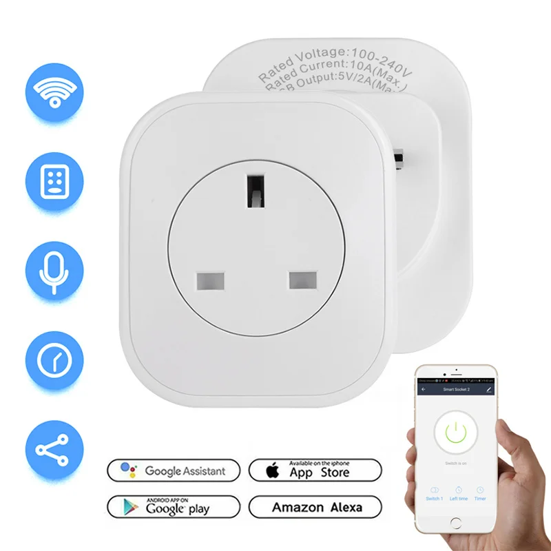 Smart Timing Switch Work for Amazon Alexa/Google Assistant Wifi Plug WIFI Smart Socket EU Plug 220V 10A Remote Control
Smart Timing Switch Work for Amazon Alexa/Google Assistant Wifi Plug WIFI Smart Socket EU Plug 220V 10A Remote Control