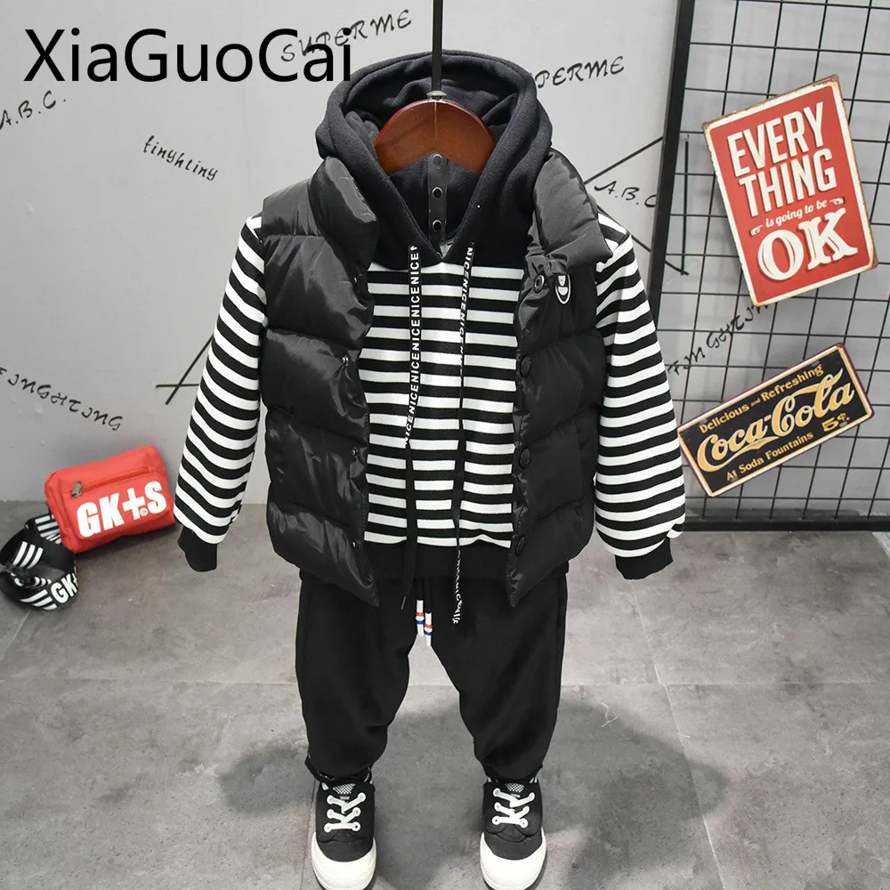 Kids Fashion Clothes Sets 2018 Winter Thick Cotton Boys Hoodies Sweatshirt Kids Vest Pants Three-piece Suit Kids Winter Jacket
Kids Fashion Clothes Sets 2018 Winter Thick Cotton Boys Hoodies Sweatshirt Kids Vest Pants Three-piece Suit Kids Winter Jacket