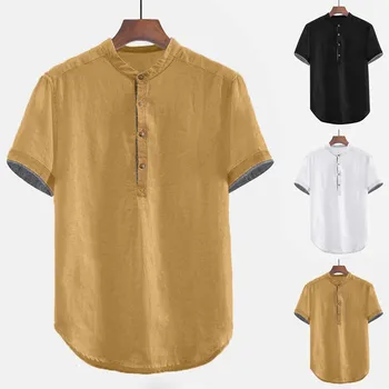 Men's Baggy Solid Cotton Linen Short Sleeve Button Plus Size Shirt Tops Blouse M-3XL Men's Shirts Winter fashion Purchasing 2019
Men's Baggy Solid Cotton Linen Short Sleeve Button Plus Size Shirt Tops Blouse M-3XL Men's Shirts Winter fashion Purchasing 2019