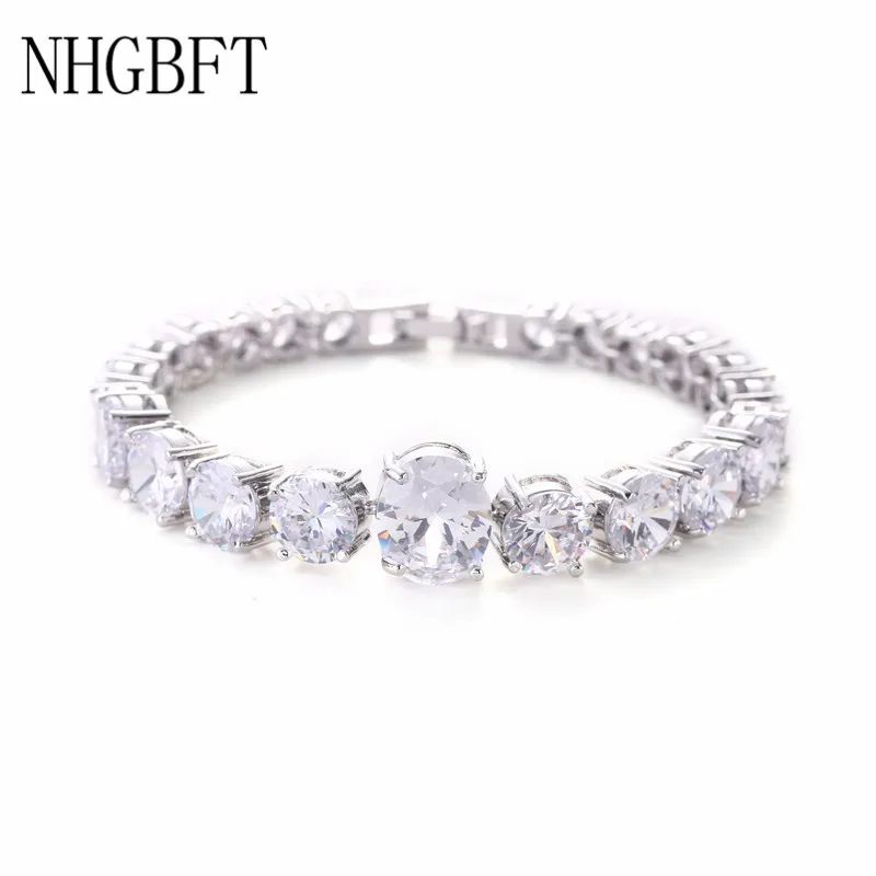 NHGBFT Fashion Clear Round Cubic zirconia Bracelet Bangles For Women Sliver Color CZ Stone Bracelet Valentine's Day present
NHGBFT Fashion Clear Round Cubic zirconia Bracelet Bangles For Women Sliver Color CZ Stone Bracelet Valentine's Day present