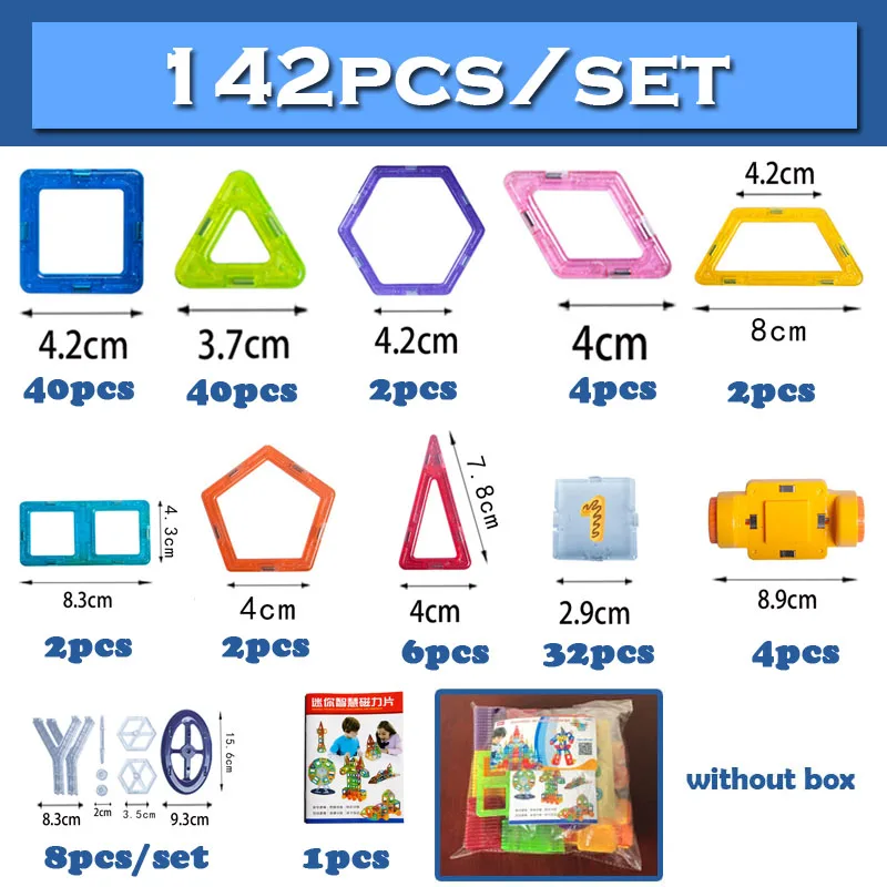 QWZ 184 шт. 110 Мини Магнитный дизайнерский Строительный набор модель и строительные