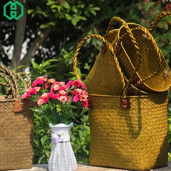 WHISM Handmade Wicker Basket Straw Rattan Storage Basket Seagrass Flowerpot Hanging Planter Laundry Basket Makeup Organizer
WHISM Handmade Wicker Basket Straw Rattan Storage Basket Seagrass Flowerpot Hanging Planter Laundry Basket Makeup Organizer