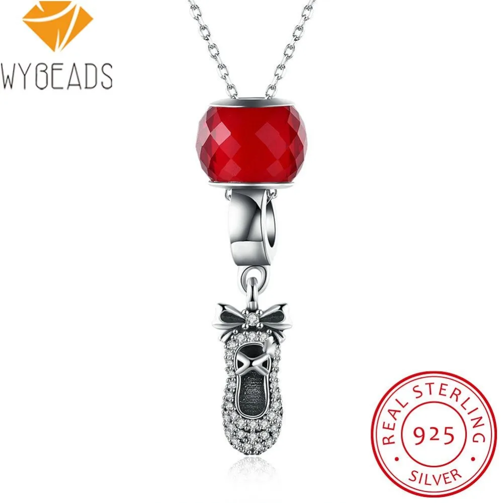 WYBEADS 925 Sterling Silver Charm Pendants & Necklaces Ballet Shoe CZ Bead Fit Women Fine Sterling-Silver-Jewelry Christmas Gift
WYBEADS 925 Sterling Silver Charm Pendants & Necklaces Ballet Shoe CZ Bead Fit Women Fine Sterling-Silver-Jewelry Christmas Gift