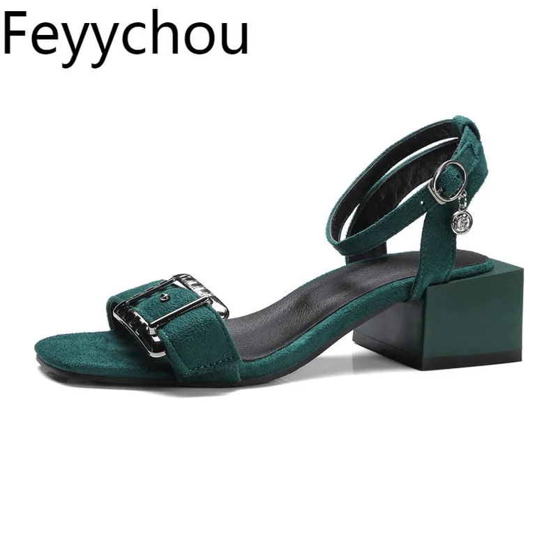 Women Sandals Beach Shoes Med Heel Flock Peep Toe Ankle Wrap Buckle 2018 Summer Sexy Fashion Casual Office Black Yellow Green
Women Sandals Beach Shoes Med Heel Flock Peep Toe Ankle Wrap Buckle 2018 Summer Sexy Fashion Casual Office Black Yellow Green
