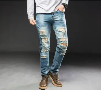 New Fashion Men Holes Jeans European High Street Distressed Men Hip Hop Ripped Straight Jeans Pants Dropshipping
New Fashion Men Holes Jeans European High Street Distressed Men Hip Hop Ripped Straight Jeans Pants Dropshipping
