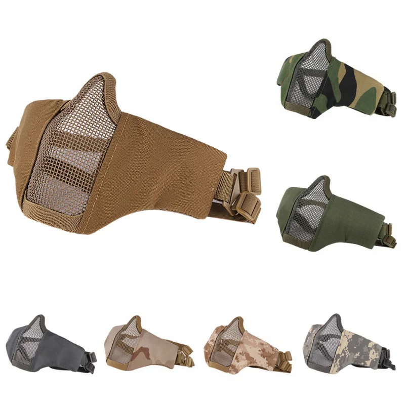 Hot Airsoft Mask Half Lower Face Metal Steel Net Mesh Mask Hunting Cycling Tactical Protective CS Halloween Party Half Face Mask
Hot Airsoft Mask Half Lower Face Metal Steel Net Mesh Mask Hunting Cycling Tactical Protective CS Halloween Party Half Face Mask