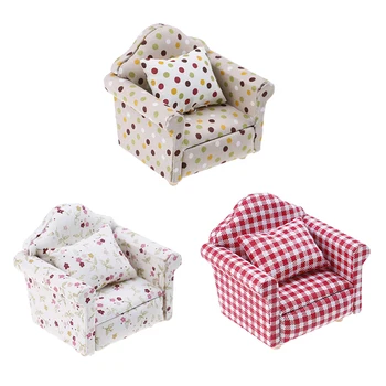 New 1:12 Dollhouse Furniture Dot Plaid Flower Chair Sofa With Pillow Sweet Furniture For Doll House Armchair Furniture Toys Gift
New 1:12 Dollhouse Furniture Dot Plaid Flower Chair Sofa With Pillow Sweet Furniture For Doll House Armchair Furniture Toys Gift