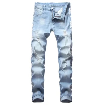 New Fashion Men Holes Jeans European High Street Motorcycle Biker Jeans Men Hip Hop Ripped Slim Jeans pants Dropshipping 3.22
New Fashion Men Holes Jeans European High Street Motorcycle Biker Jeans Men Hip Hop Ripped Slim Jeans pants Dropshipping 3.22
