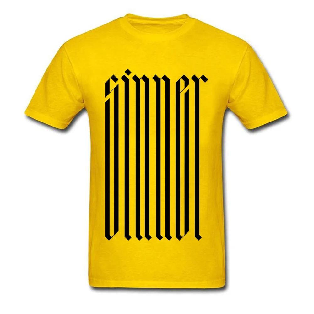 Tops T Shirt SINNER Lovers Day 2018 Fashion Leisure Short Sleeve 100% Cotton O-Neck Adult T-Shirt Leisure Clothing Shirt SINNER yellow