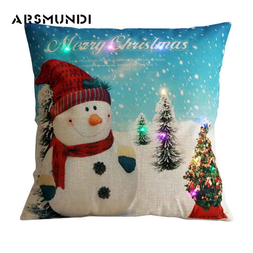 New Merry Christmas simple LED Cushion Cover cartoon flax snowman Santa Claus Cover Home Decorative Pillowcases Gift 45Cm*45Cm
New Merry Christmas simple LED Cushion Cover cartoon flax snowman Santa Claus Cover Home Decorative Pillowcases Gift 45Cm*45Cm