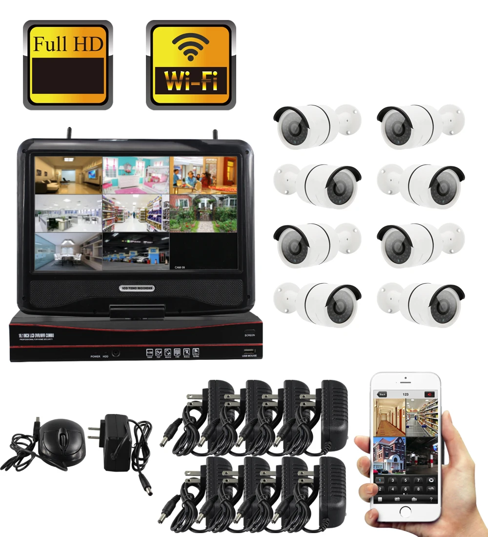 SmartYIBA 10inch WIFI APP Control HD Video Surveillance System 8CH Cameras Security Wireless NVR Kits White Outdoor CCTV Camera
SmartYIBA 10inch WIFI APP Control HD Video Surveillance System 8CH Cameras Security Wireless NVR Kits White Outdoor CCTV Camera