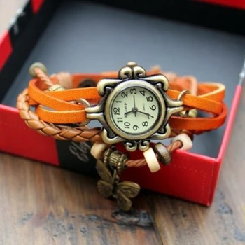Vintage Butterfly jewelry Watch Clock Women Retro Rivet Braided Bracelet Leather Strap Lady Bracelet Dress Watch
Vintage Butterfly jewelry Watch Clock Women Retro Rivet Braided Bracelet Leather Strap Lady Bracelet Dress Watch