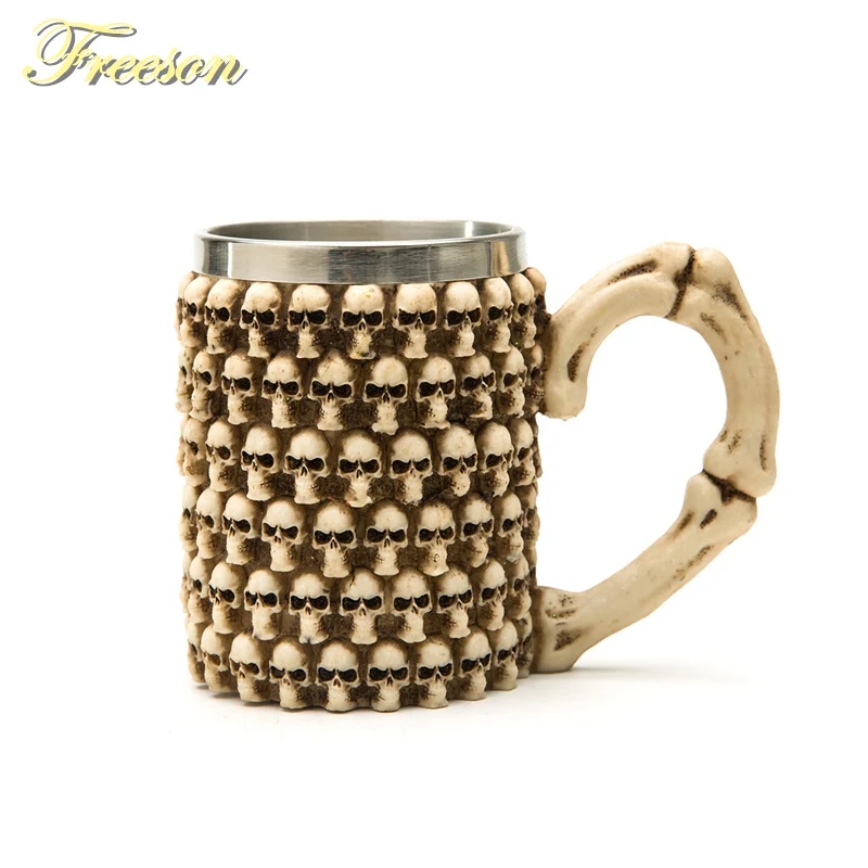 Horrible Skull Resin Stainless Steel Beer Mug 350ml Gothic Tankard Halloween Coffee Cup Creative Coffee Mug Pub Bar Decoration
Horrible Skull Resin Stainless Steel Beer Mug 350ml Gothic Tankard Halloween Coffee Cup Creative Coffee Mug Pub Bar Decoration