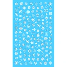 SUPER fino auto adhensivo 3D uñas arte deslizador adhesivo negro blanco oro plata Navidad nieve escamas F281-282(China)