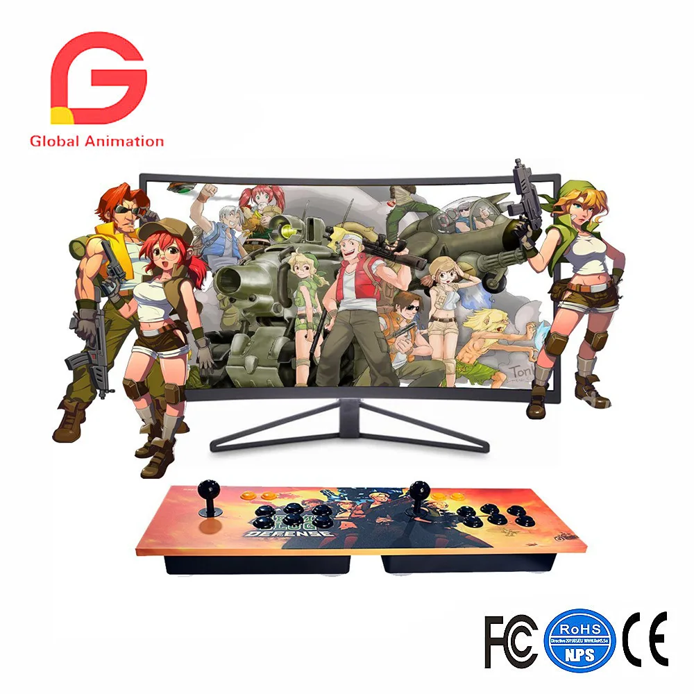 Double Stick Arcade 815 Classic Games Machine 2 Players Game Box Game Handle King Of Fighters Double Fight Rocker Yellow