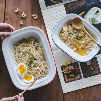 Japanese style rounded rectangular ceramic plate home dish baking tray oven baking dish dinner service plate tableware bakeware
Japanese style rounded rectangular ceramic plate home dish baking tray oven baking dish dinner service plate tableware bakeware