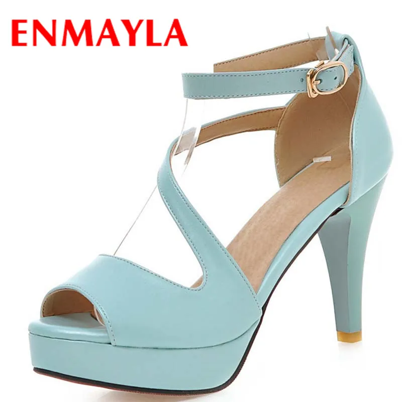ENMAYLA New Women High Heels Sandals Peep Toe Strappy Shoes Woman Fashion Design Lady Platform Sandals Size 4-10.5 5 Colors
ENMAYLA New Women High Heels Sandals Peep Toe Strappy Shoes Woman Fashion Design Lady Platform Sandals Size 4-10.5 5 Colors