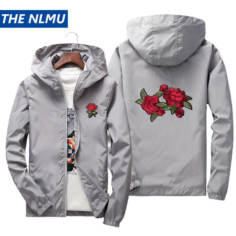 Куртки с вышитыми розами для мужчин и женщин повседневная одежда в стиле хип-хоп