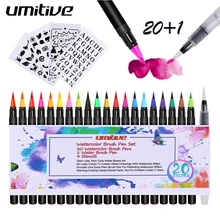 Umitive 20 Colours Watercolour Brush Pen Set with 1 Refillable Blending Water Brush Pen Soft Flexible Tip for Adult Coloring
Umitive 20 Colours Watercolour Brush Pen Set with 1 Refillable Blending Water Brush Pen Soft Flexible Tip for Adult Coloring