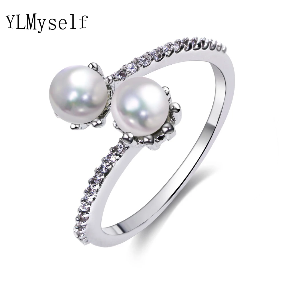 Fashion elegant white ring with 2 round pearls setting AAA small Cubic zirconia crystal stones Trendy ring wholesale
Fashion elegant white ring with 2 round pearls setting AAA small Cubic zirconia crystal stones Trendy ring wholesale