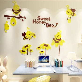Cute cartoon Bee Flower 3d wall stickers for Kids Rooms Wall decoration kindergarten classroom Creative DIY Wall Sticker Decals
Cute cartoon Bee Flower 3d wall stickers for Kids Rooms Wall decoration kindergarten classroom Creative DIY Wall Sticker Decals