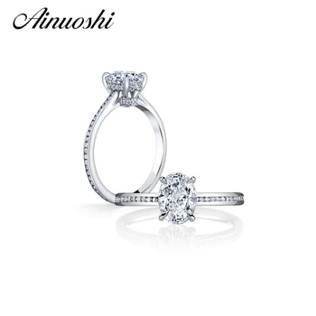 AINOUSHI Luxury 2 Carat Big Oval Cut SONA Ring with Solid 925 Sterling Silver Ring for Women Wedding Engagement
AINOUSHI Luxury 2 Carat Big Oval Cut SONA Ring with Solid 925 Sterling Silver Ring for Women Wedding Engagement