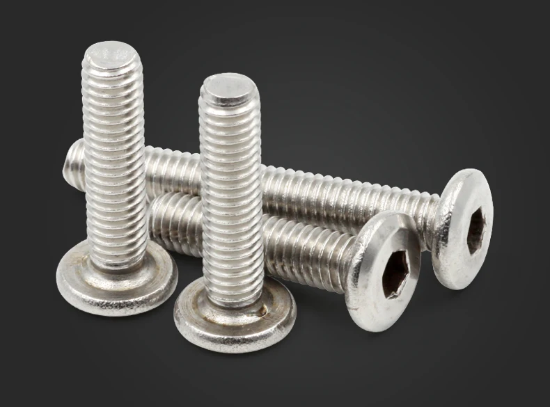 100Pcs/lot SS304 M6*20 M6X20 flat thin head hexagon socket screws Stainless Steel 304 bolts Chinese Cheap | Обустройство дома
