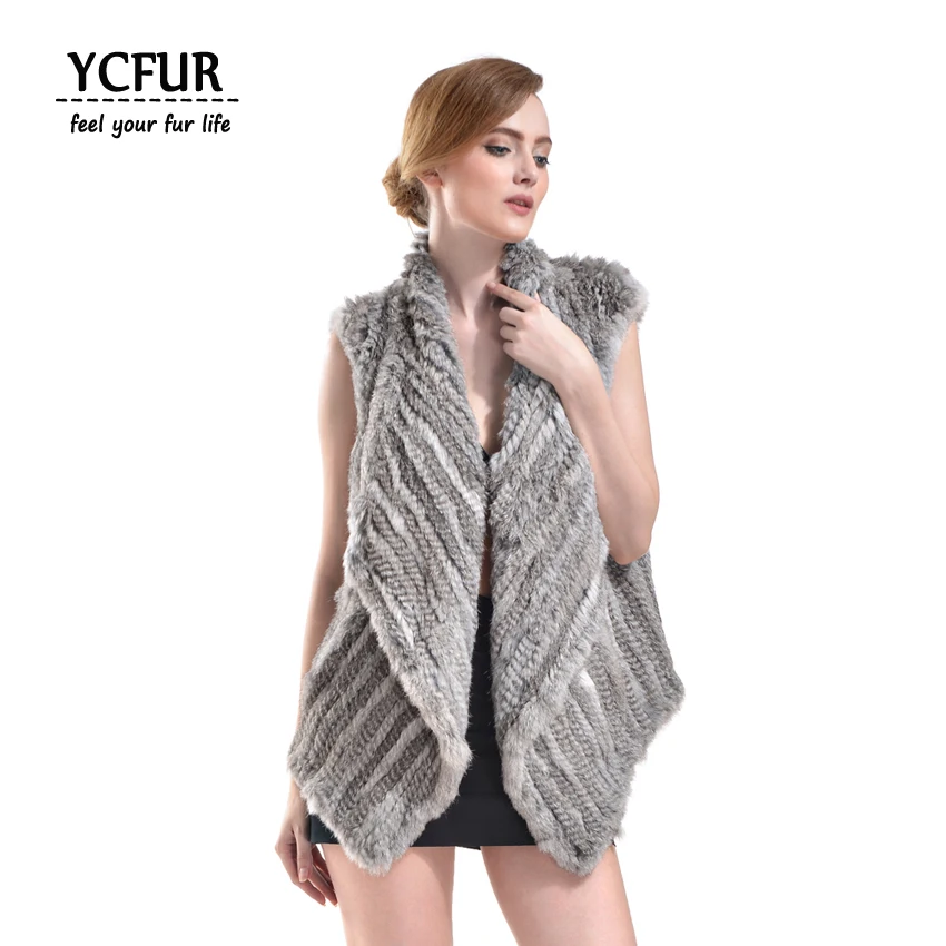 YCFUR Women Winter Waistcoats Vests Knit Real Rabbit Fur Vest With Big Fur Collar Natural Fur Jacket Female
YCFUR Women Winter Waistcoats Vests Knit Real Rabbit Fur Vest With Big Fur Collar Natural Fur Jacket Female