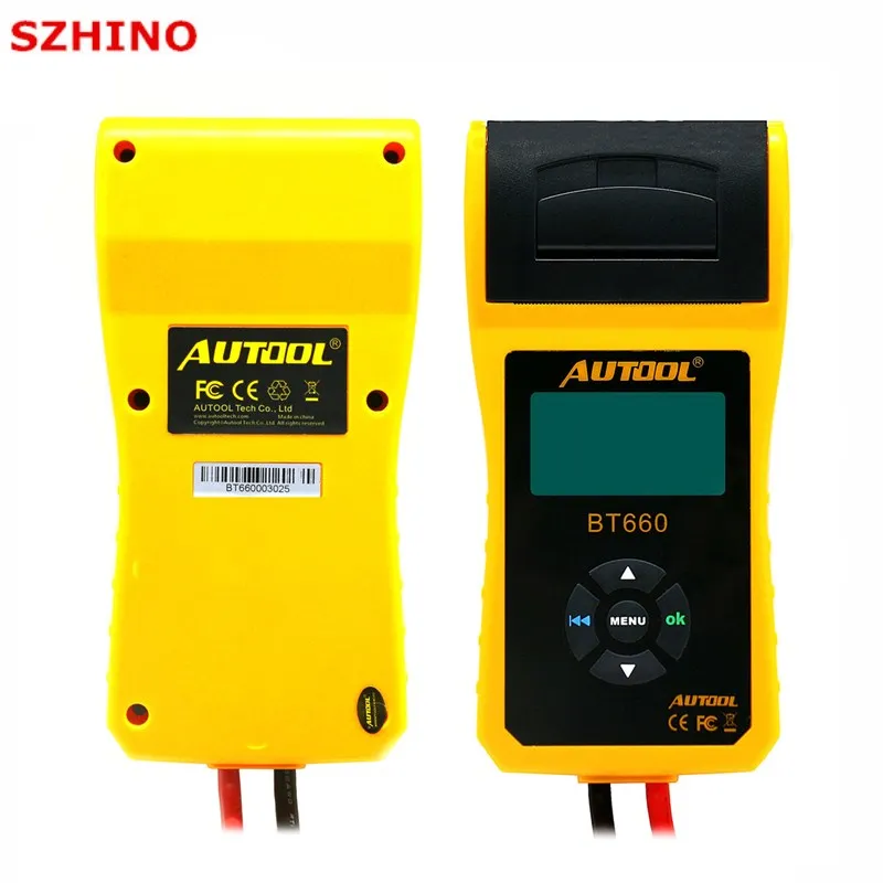 New Arrival AUTOOL 12V Car Battery Load Tester with printer BT660/Multi-language Digital automotive battery tester CCA100-3000 | Автомобили