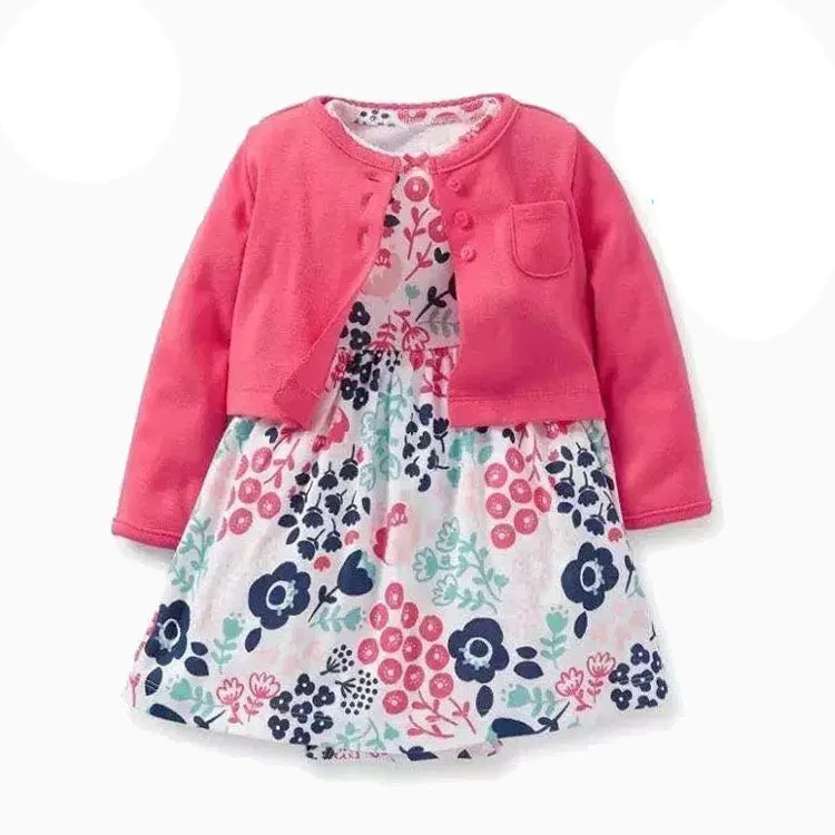 BGYCHID 2018 Baby Girl Dress Toddlers Spring Autumn 2pcs Coat+Dress for Toddlers Baby Girls Clothing 108