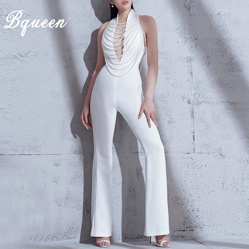 Bqueen Deep V Backless Solid White Full Length Women Bodysuits Fashion Beading Women Bandage Jumpsuits Sexy 2019 New
Bqueen Deep V Backless Solid White Full Length Women Bodysuits Fashion Beading Women Bandage Jumpsuits Sexy 2019 New